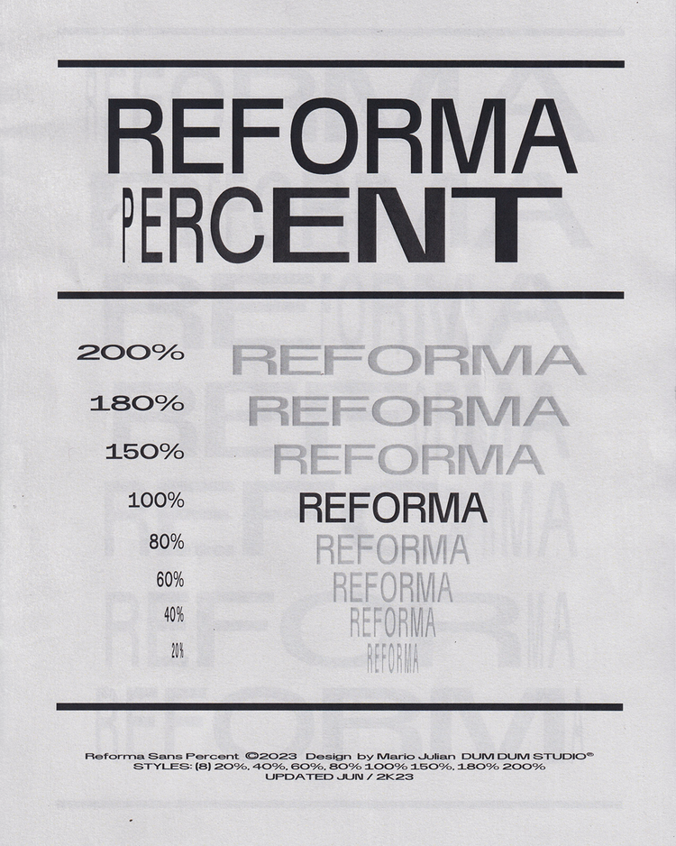 REFORMA PERCENTAGE