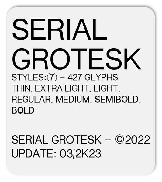 SERIAL GROTESK